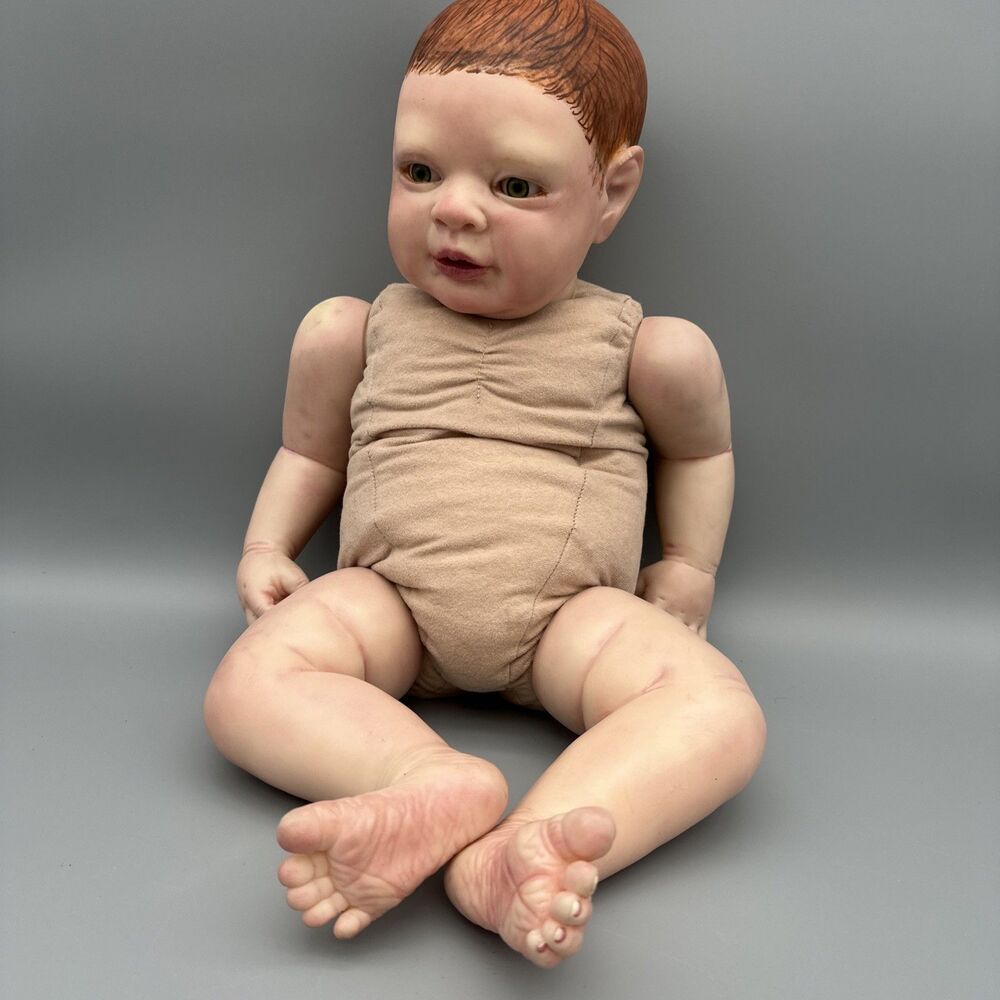 Reborn Baby Awake by Alicia Garner Red Hair Green Eyes Realistic Life Like Doll
